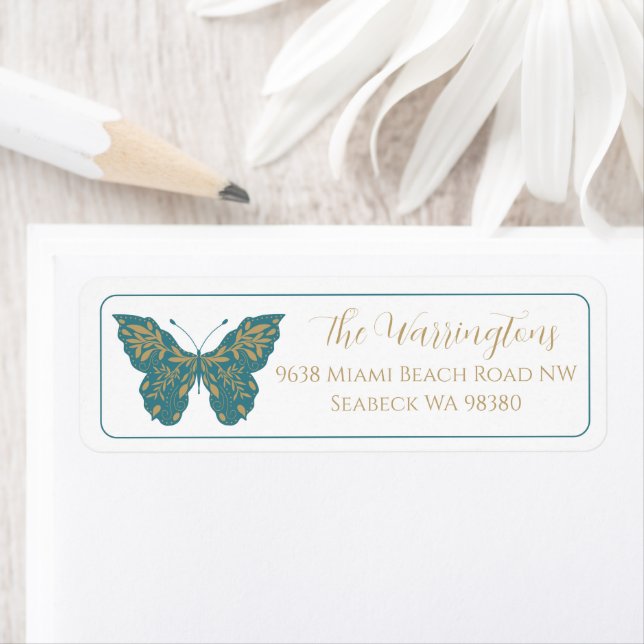 Elegant Hand Drawn Botanical Butterfly (Insitu)