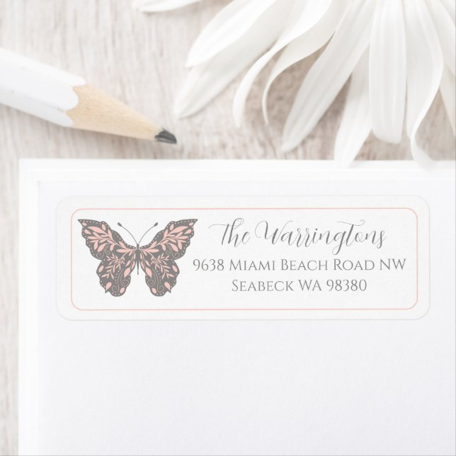 Elegant Hand Drawn Botanical Butterfly (Insitu)