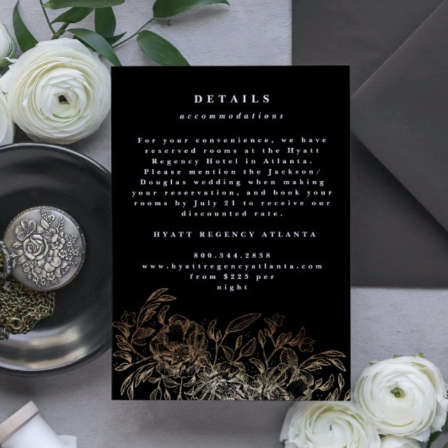 Elegant Hand Drawn Botanical Wedding Detail Enclosure Card (Creator Uploaded)
