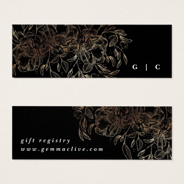 Elegant Hand Drawn Botanical Wedding Gift Registry (Front & Back)