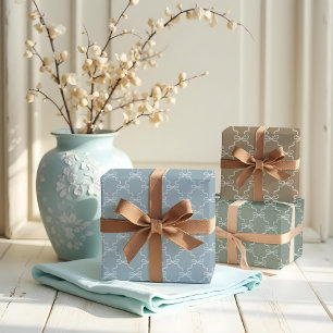 Elegant Hand Drawn Bow & Ribbon Pattern Wedding Wrapping Paper Sheet