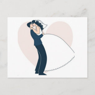 Elegant Hand-Drawn Couple Engagement Postcard