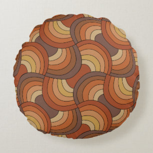 Elegant hand-drawn earthy weave pattern CC0022 Round Cushion