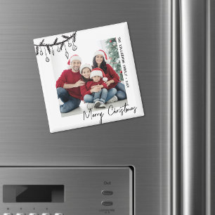 Elegant Hand Drawn Family Photo Magnet