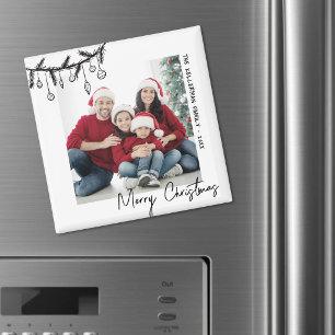 Elegant Hand Drawn Family Photo Magnet