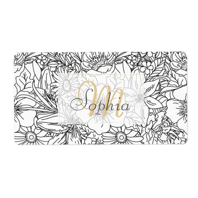 Elegant Hand drawn floral doodles design (Front)