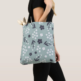 Elegant Hand-Drawn Floral Illustration Tote Bag