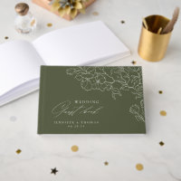 Elegant hand drawn floral sage green wedding