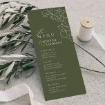 Elegant hand drawn floral sage green wedding menu<br><div class="desc">Elegant delicate hand drawn flower illustration and modern script typography details, in dark sage green and white colour, simple and romantic. Great floral wedding menus for modern rustic wedding, country garden wedding, and simple boho wedding in summer and winter. Fully customisable with any colours to match your wedding theme. See...</div>