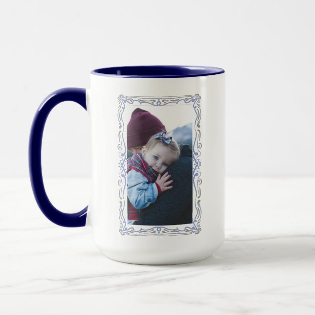 Elegant Hand Drawn Frame Custom Image Mug (Left)