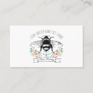 Elegant Hand Drawn Honey Bee Apiary Farm Beekeeper Business Card