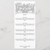 Elegant Hand Drawn Venue Chateau Illustration