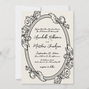 Elegant Hand Drawn Vintage Wedding Invitation