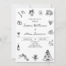 Elegant Hand Drawn Wedding Invitation