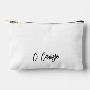 Elegant Hand Lettered Script Personalized Accessory Pouch