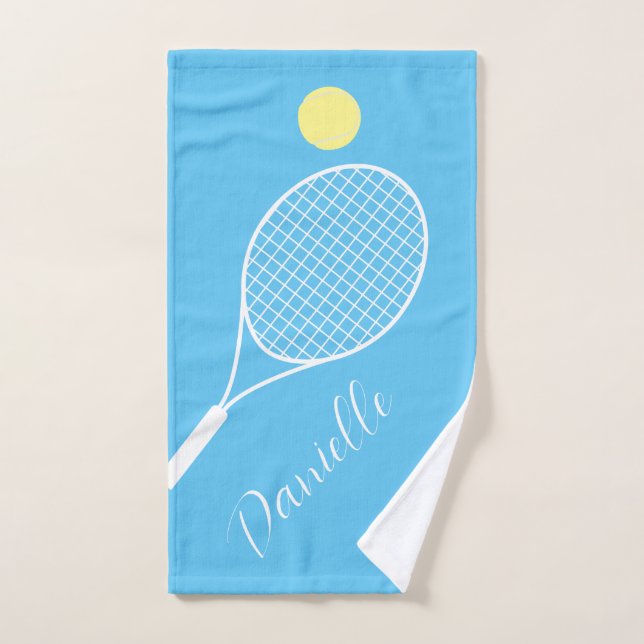 Elegant Hand-Lettered Script Players Name Tennis Hand Towel (Hand Towel)