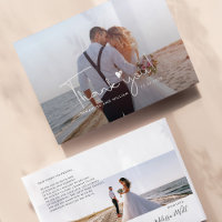 Elegant Hand-Lettered Wedding Photo Thank You