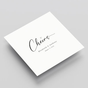 Elegant Hand-Lettering Cheers Personalised Wedding Napkin
