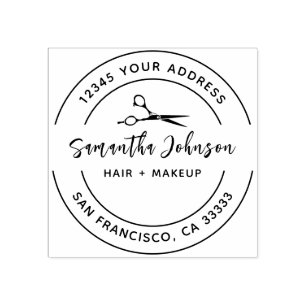 Elegant Hand Lettering Salon Rubber Stamp