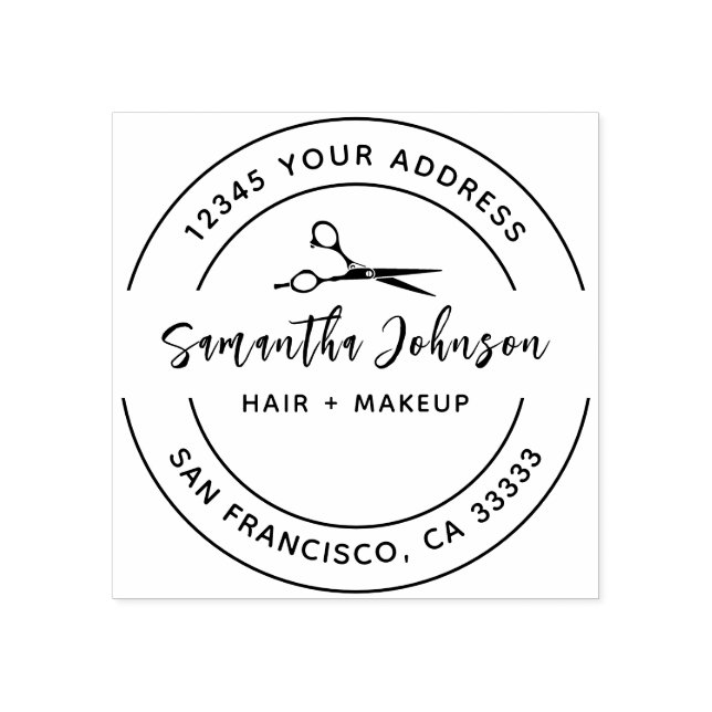 Elegant Hand Lettering Salon Rubber Stamp (Imprint)