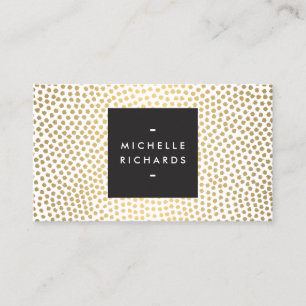 Elegant Hand-Painted Gold Polka Dots Business Card