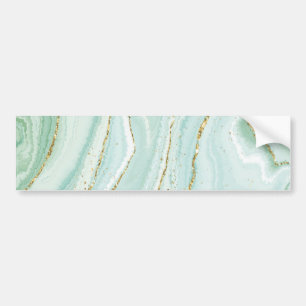 elegant hand painted liquid marble design with gli bumper sticker