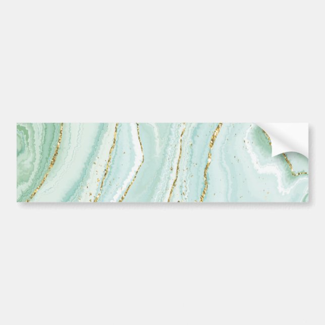 elegant hand painted liquid marble design with gli bumper sticker (Front)