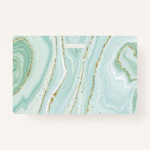 elegant hand painted liquid marble design with gli ID badge