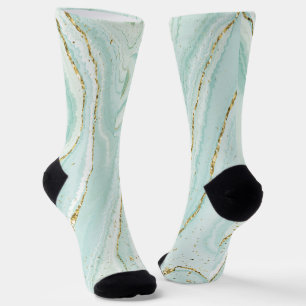 elegant hand painted liquid marble design with gli socks
