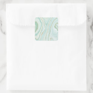 elegant hand painted liquid marble design with gli square sticker