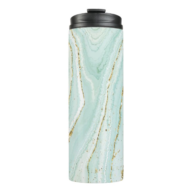 elegant hand painted liquid marble design with gli thermal tumbler (Front)