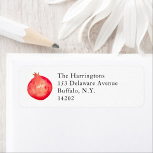Elegant Hand-Painted Pomegranate Return Address