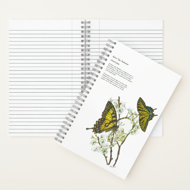 Elegant Hand Painted Yellow Swallowtail  Notebook (Inside)