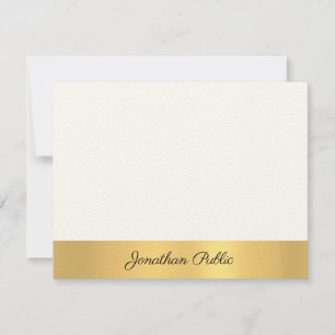 Elegant Hand Script Template Felt Ecru Gold Luxury
