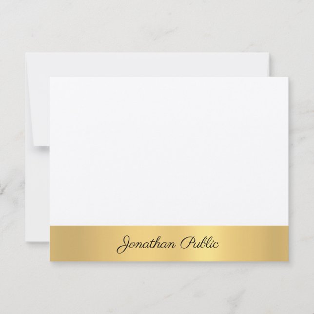 Elegant Hand Script Template Felt Ecru Gold Luxury (Front)