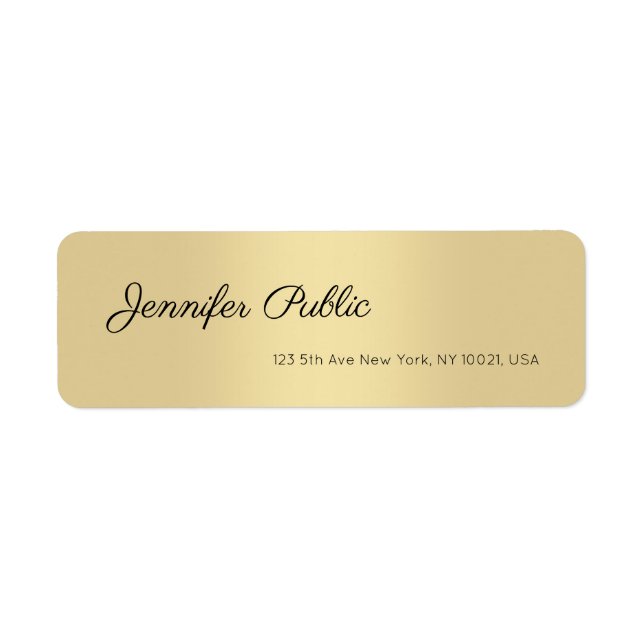 Elegant Hand Script Text Modern Simple Gold Chic (Front)
