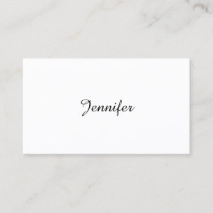 Elegant Hand Script Text Modern Template Simple Business Card