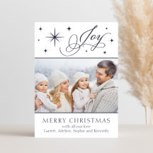 Elegant Hand Scripted Joy Christmas Card