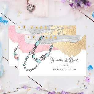 Elegant Handcrafted Jewellery and Beads Business Card