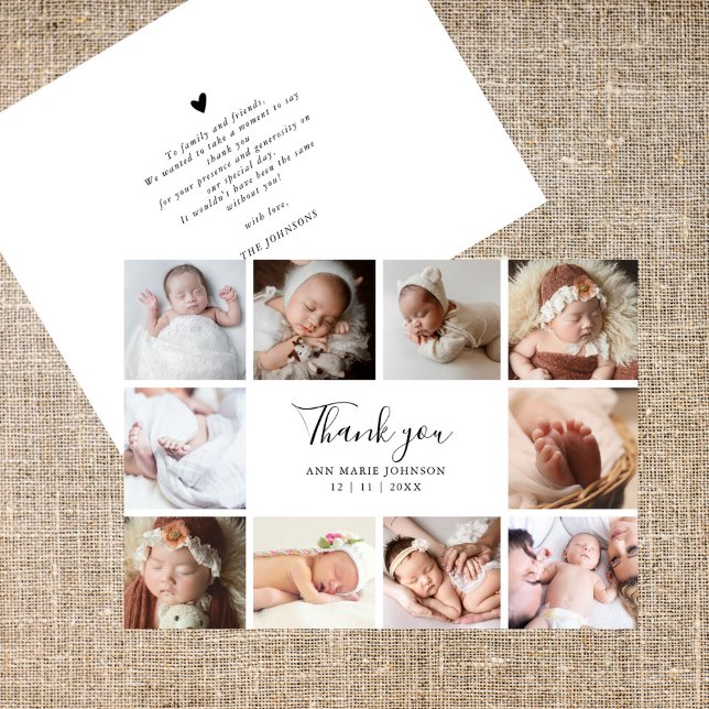 Elegant Handlettering Chic Photo Baby Shower Thank You Card (Creator Uploaded)