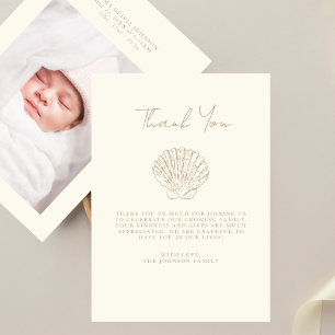Elegant Handlettering Simple Photo Baby Shower Thank You Card