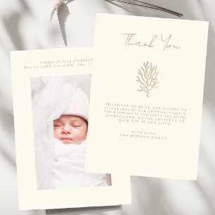 Elegant Handlettering Simple Photo Baby Shower Thank You Card