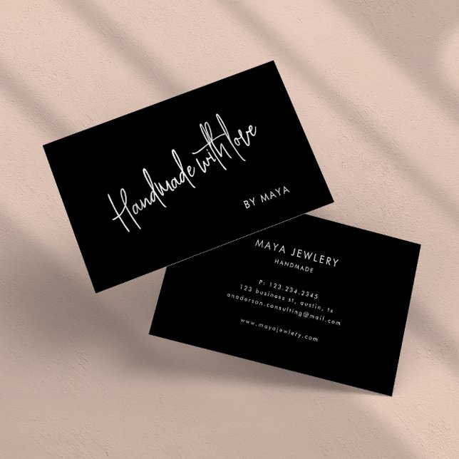 Elegant Handmade With Love Business Card (Creator Uploaded)