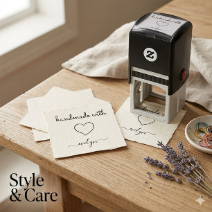 Elegant Handmade with Love by Name Self-inking Stamp