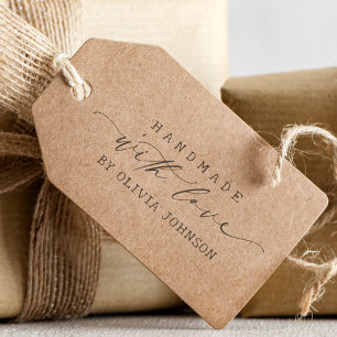 Elegant Handmade with Love Script Personalised  Self-inking Stamp