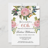 Elegant Handpainted Floral 60th Birthday Party 