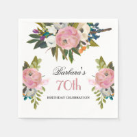 Elegant Handpainted Floral 70th Birthday Party