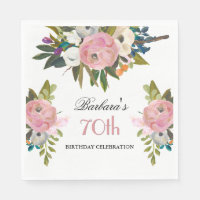 Elegant Handpainted Floral 70th Birthday Party