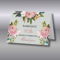 Elegant Handpainted Floral 85th Birthday Party 