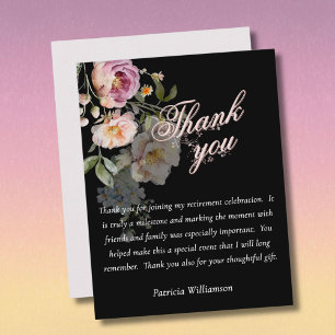Elegant Handpainted Floral Budget Retirement Thank You Card